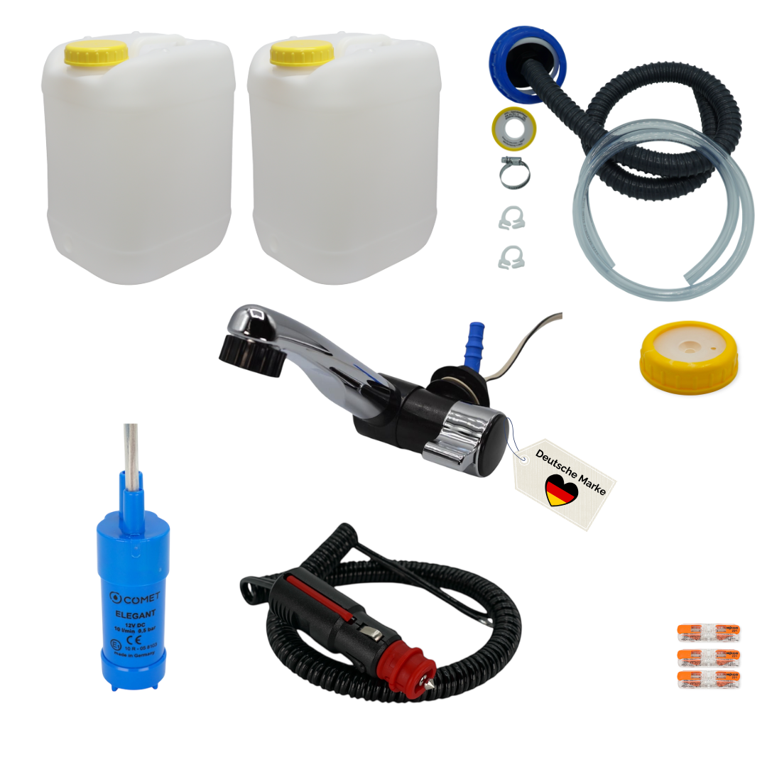Camping-Wasserset 12-V mit Kanister