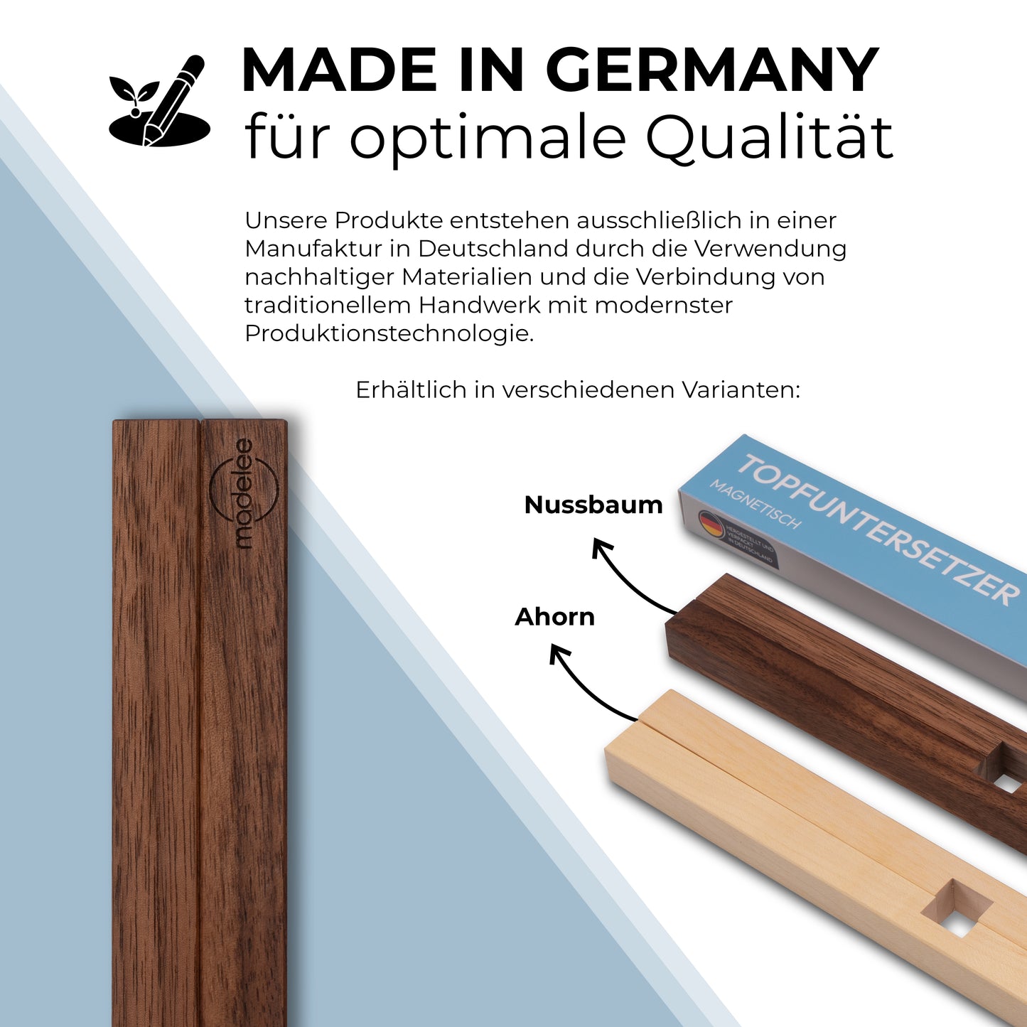 Magnetischer Topfuntersetzer aus Massivholz