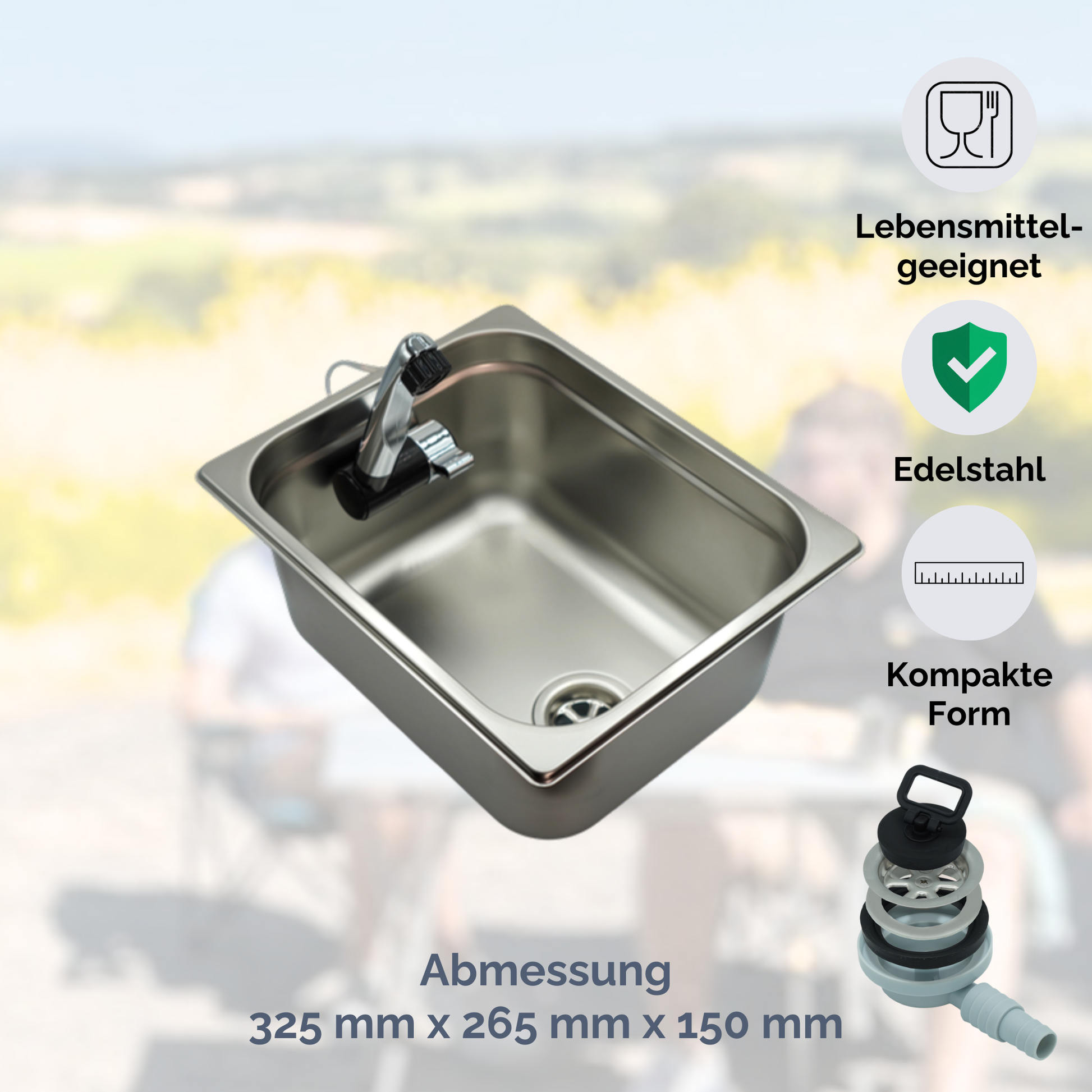 Spülbecken-Set komplett | 12 V & 12 Liter Kanister