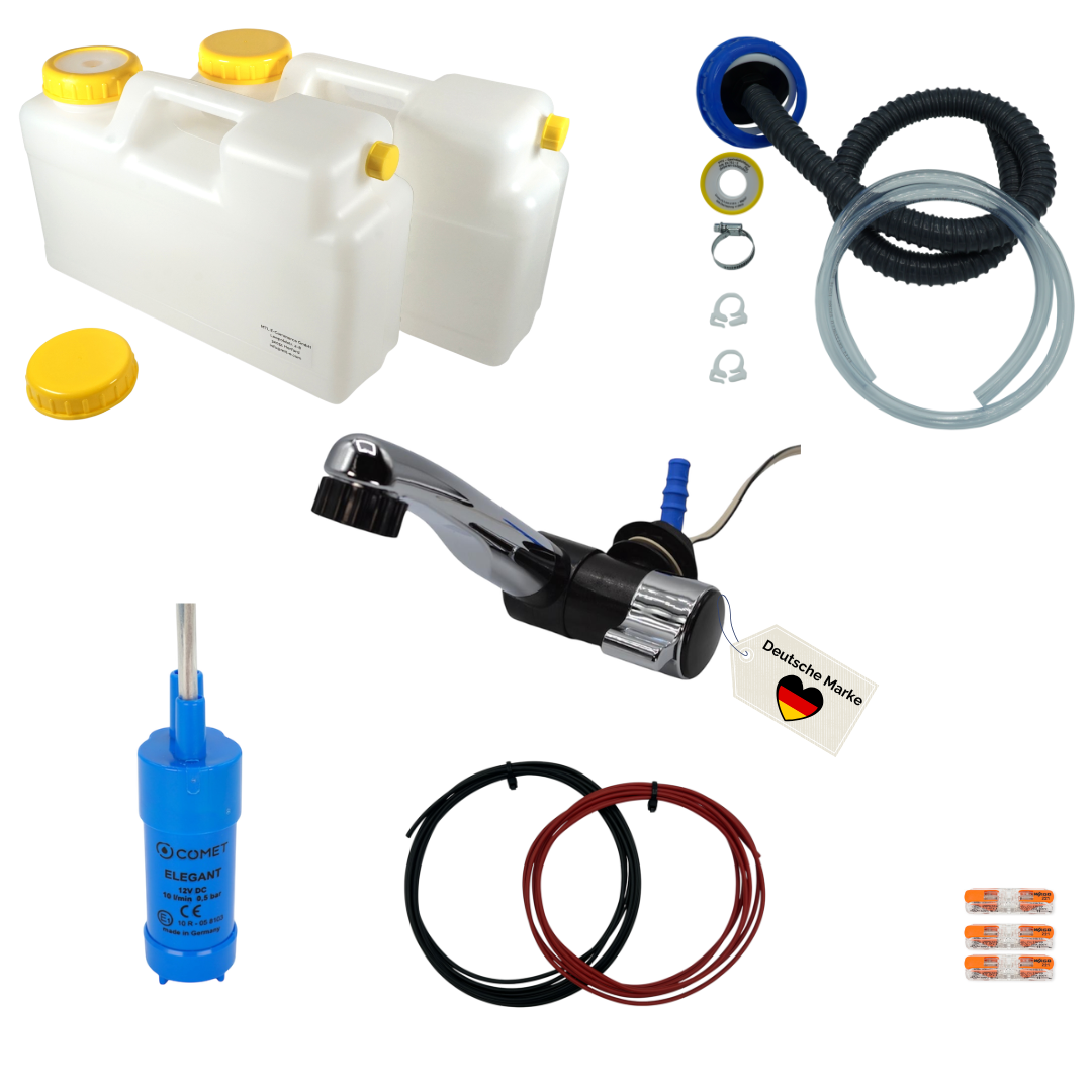 Camping-Wasserset 12-V mit Kanister