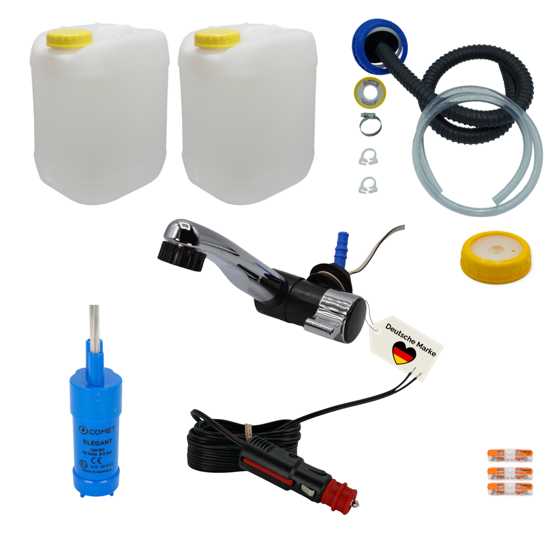 Camping-Wasserset 12-V mit Kanister