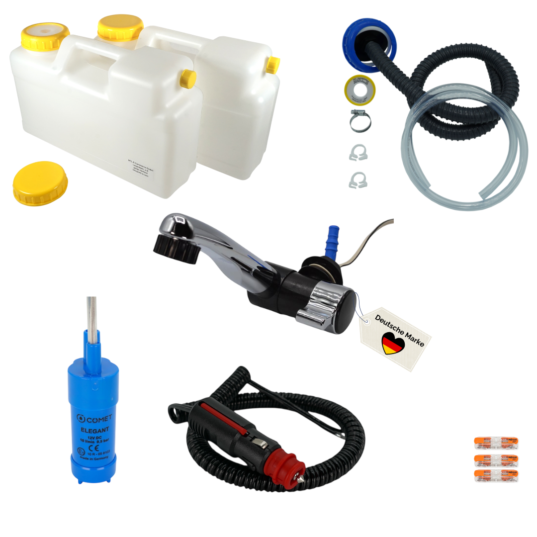 Camping-Wasserset 12-V mit Kanister
