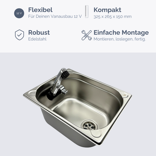 Spülbecken Camping Edelstahl