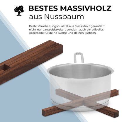 Magnetischer Topfuntersetzer aus Massivholz