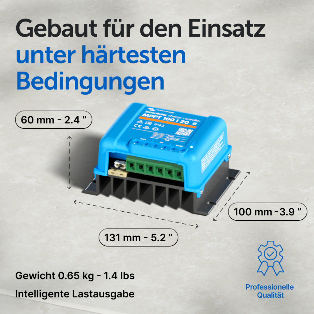 Victron SmartSolar MPPT 100/20-48 – Solarladeregler 12/24/48 V, 20 A
