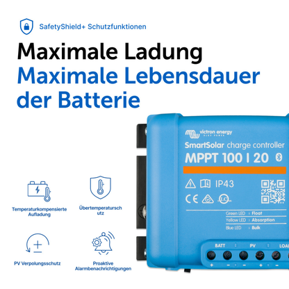Victron SmartSolar MPPT 100/20-48 – Solarladeregler 12/24/48 V, 20 A