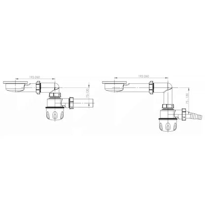 Siphon-Set für Camper-Spüle mit flachem Ablaufset EVO