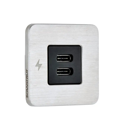 Scanstrut TILE – Doppel-USB-C-Einbaudose 12/24 V