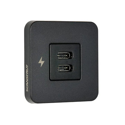 Scanstrut TILE – Doppel-USB-C-Einbaudose 12/24 V