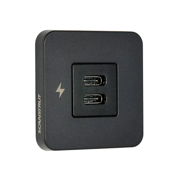 Scanstrut TILE – Doppel-USB-C-Einbaudose 12/24 V