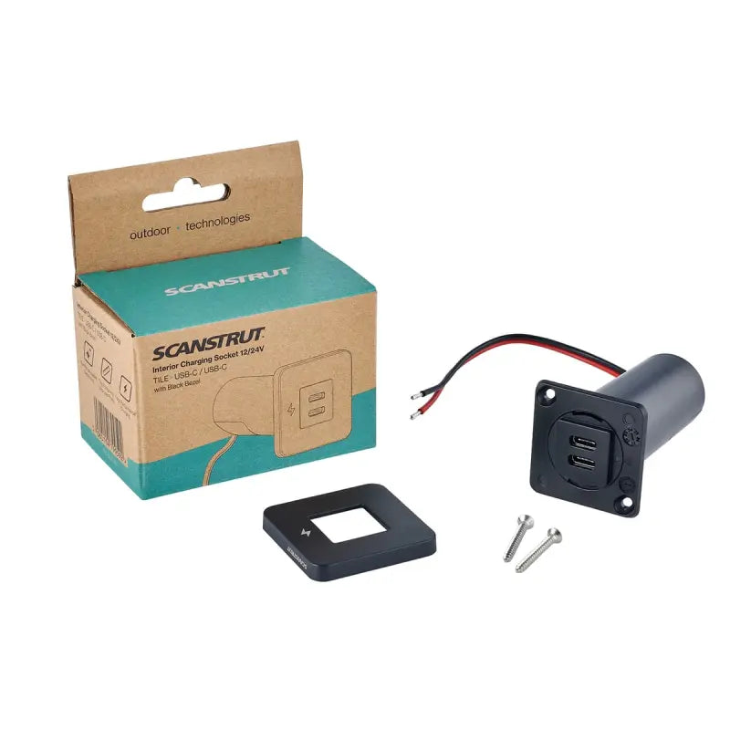 Scanstrut TILE – Doppel-USB-C-Einbaudose 12/24 V